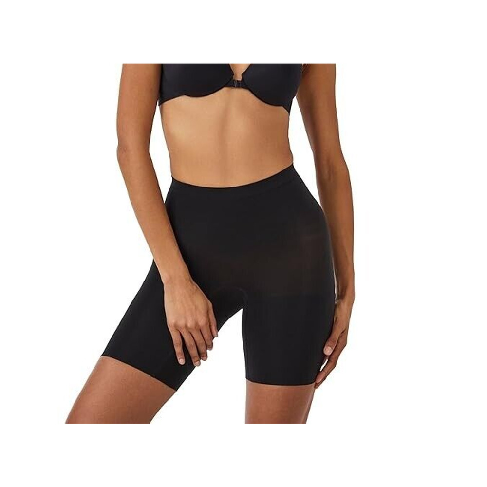 NWT Spanx Women's Black Stretch High Elastic Waist Compression Shorts Size Small